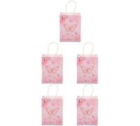 FRCOLOR 5pcs Elegant Glow Party Bags with Handles, Delicate Butterfly Flower Design, Paper Handheld Bags for Candy Storage and Gift Giving at Weddings and Holidays, Easy to Carry