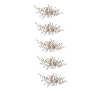 FRCOLOR 5pcs Elegant Pearl Flower Bridal Hair Comb Wedding Hair Accessory for Bride