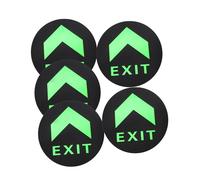 FRCOLOR 5pcs Glow Dark Exit Stickers Adhesive Directional Safety Floor Guide Decals Tear Resistant Emergency Fire Exit Signs for Precise Evacuation and Low Light Visibility