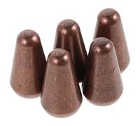 FRCOLOR 5pcs Guitar Toggle Switch Knob Cap for Electric Guitar Brass Material with Universal Compatibility, Fit for Repairs, for Performance and DIY Coffee Colour Replacement Part