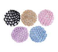 FRCOLOR 5pcs Handmade Hair Net Elastic Crochet Pearl Hair Snood Bun Accessory Dancers Hair Decoration for Girls Woman