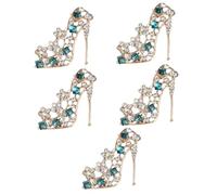 FRCOLOR 5pcs High Heel Brooch Pin for Women Bling Fashion Jewelry Elegant Accessory for Evening Dresses for Weddings Birthdays and Special Events
