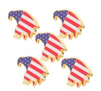 FRCOLOR 5pcs Independence Day Metal Alloy American Flag Lapel Pins with Eagle Brooches Patriotic Usa Flag Pin Set for July 4th Party Military Veteran Day Accessories