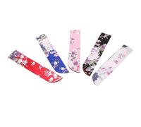 FRCOLOR 5pcs Japanese-style Folding Handheld Fan Bags, Protective Silk Double-layer Fan Sleeves with Floral Pattern, Multi-color Set for Travel and Storage