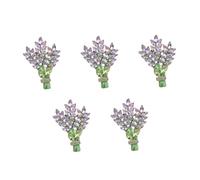 FRCOLOR 5pcs Lavender Flower Brooch Pin with Rhinestone Decorative Lapel Pin for Women Elegant Accessory for Clothes Hats and Dresses for Special Occasions