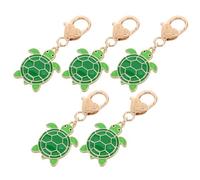 FRCOLOR 5pcs Metal Sea Turtle Keychain Set with Lightweight Portable Design, Cute Cartoon Turtle Shape Keyrings for Keys and Purse Accessories