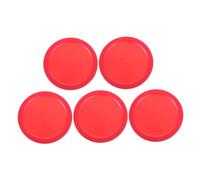 FRCOLOR 5PCS Mini Air Hockey Pucks Red Replacement Set for Home and Office Game Tables Compact Design for Smooth Play Small Air Hockey Tables Accessories for Casual and Competitive Use