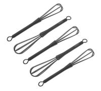 FRCOLOR 5pcs Mini Whisk Set Plastic Reusable Whisks for Consistent Mixing Multifunctional Kitchen and Salon Stirring Tools for Hair Dye Eggs Cream
