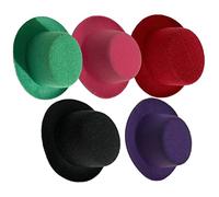 FRCOLOR 5Pcs Miniature Eva Mini Hats Lightweight Decorative Doll Accessories for Party Dress Up Cosplay Vintage Style Green Purple Black
