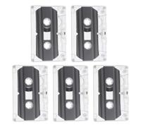 FRCOLOR 5pcs Minute Blank Audio Cassette Tape with Hard Case, Recordable Retro Style Plastic Tape for Teaching and Music Recording, Versatile Use with Low Noise for Microcassette Recorders