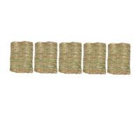 FRCOLOR 5Pcs Natural Woven Rabbit Grass Mat Small Animal Bed Cushion for Guinea Pigs Hamsters Chinchillas and Parrots Chewable Nesting and Foot Protection Mat
