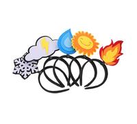 FRCOLOR 5pcs Novelty Felt Headbands for Parties Creative Flame Water Drop Sun Cloud Fun Hair Accessories for Adults for Celebrations