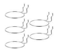 FRCOLOR 5pcs Peg Board Cup Holder Pegboard Hook Hanger for Peg Board Silver Iron Stainless Steel Easy to Use Fix The Cup in Place for Shops and Workbenches