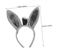 FRCOLOR 5PCS Plush Donkey Ears Headband for Farm Animal Costume Accessory with Vivid Grey Ears for Halloween Birthday Parties Cosplay and Themed Dress Up Events