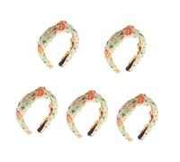 FRCOLOR 5pcs Pumpkin Print Headband for Women Knotted Headwear Wide Brim Fabric Headband
