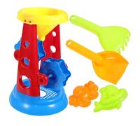 FRCOLOR 5PCS Sand Bucket Plastic Beach with Sand Clock for Outdoor Fun for Boys and Summer Play