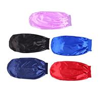 FRCOLOR 5pcs Satin Elastic Sleeping Caps for Women Long Hair Comfortable Soft Imitation Silk Bonnet with Stretchy Headbands Suitable for Shower Sleep Hair Care