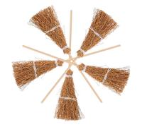 FRCOLOR 5Pcs Scale Decorative Miniature Brooms for Creative Play and Mini Furniture Collection