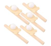 FRCOLOR 5Pcs Small Wooden Floating Blow Balls Educational for Breath Control Plaything for Boys and Safe Rounded Design for Balance and Vital Capacity Training