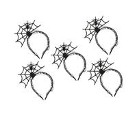 FRCOLOR 5pcs Spider Web Dress Hairband Devil Cosplay Hair Hoop Halloween Party Hair Accessory Spider Web Hoop Cosplay Hairband Festival Party Black