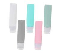 FRCOLOR 5pcs Travel Toiletries Bottles Squeeze Bottles Silicone Travel Containers for Cosmetics