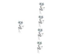 FRCOLOR 5pcs Vintage Cat Brooch Pin with Opal Crystal Decoration Stylish Scarf Shawl Clip for Women Elegant Jewelry Accessory for Parties and Events