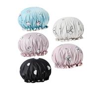 FRCOLOR 5pcs Waterproof Color Changing Shower Caps Bath Hair Protection Hats for Women Adults Elastic Salon Bathing Hats Suitable for Home and Travel Random Color