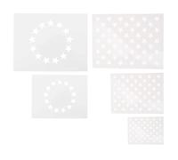 FRCOLOR 5pcs White Star Stencil Templates for Painting and Crafting Made of Sturdy Pet Material, Versatile for Home Decor and Wood Signs, for American Flag Star Painting Projects
