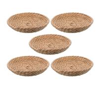 FRCOLOR 5pcs Woven Bird Nests Straw Chicken Cage Sleeping Bed Flat Bottom 19-21cm Diameter Suitable for Breeding and Hatching Pigeons Doves Quails