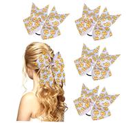 FRCOLOR 5pcs Yellow Hair Bow Scrunchies Softball Hair Ties for Girls Sports Bows Accessories