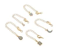 FRCOLOR 5pcs Zircon Chain Extenders with Lobster Clasps for Bracelet Necklace Anklet Jewelry Extension Chains for DIY Craft Sparkling and Secure Closure