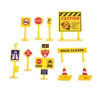 FRCOLOR 5Set Miniature Traffic Sign Models for Micro Landscape Decoration Fun Simulation Road Signs for Dollhouses and Fairy Gardens Educational for Traffic Safety