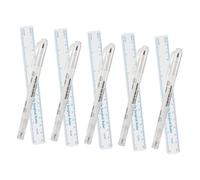 FRCOLOR 5Sets Dual Tips Skin Markers for Eyebrow Mapping Fine Thick Markers with Rulers for Precise Tattoo Positioning for Makeup Artists and Professionals