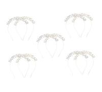 FRCOLOR 5sets New Year Hairband Funny Party Headband Compact Glitter Photo Booth Props 2pcs*5