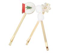 FRCOLOR 6 pcs Christmas Metal Bobby Pins Hair Clips Alloy Xmas Hair Barrettes for Women Stable Hold Bangs Accessories Unique Festive Design