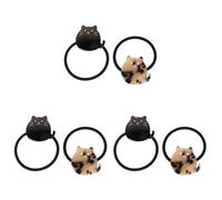 Frcolor 6 Pcs Hair Ring Cat Tortoise Shell Hair Ties Elastic Ponytail Accessories Ponytail Cuff Hair Headband Cat Hair Ties For Women Girls