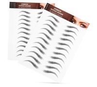 FRCOLOR 6 Sheets Black Eyebrow Tattoo Stickers Hair-like Waterproof Peel off Eyebrow Grooming Convenient Temporary Makeup For-the-go Application