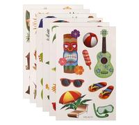 FRCOLOR 6 Sheets Tattoos Stickers Body Tattoos Decal Hawaii Style Safe to Use Assorted Color Summer Essential for Different Party Themes