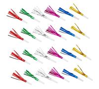 FRCOLOR 60pcs Gold Fringed Noisemaker Whistles Plastic Party Blowers for Birthday Graduation Year S Eve Festive Events Safe Non-toxic Favors