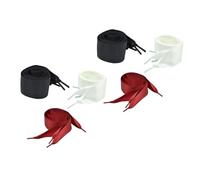 FRCOLOR 6Pair Wide Flat Satin Ribbon Shoe Laces for Women Sneakers Boots Trainers Silk Organza Bow Shoelaces in White Black Elegant Replacement Strings
