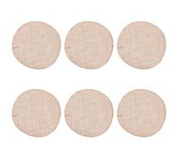 FRCOLOR 6pcs 32cm round Rustic Burlap Placemats Set with Cup Insulation Pads Natural Farmhouse Table Mats for Wedding Banquet Party Dining Decoration