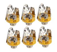 FRCOLOR 6pcs 6.35mm Stainless Steel Guitar Input Jack Solidly Built Welding Type Audio Metal Socket for Electric Guitar Microphone Jack Live Sound Reinforcement