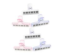 FRCOLOR 6pcs Acrylic Piano Music Folder Clips for Sheet Music Holder for Performance and Practice in Ice Pink Purple and White