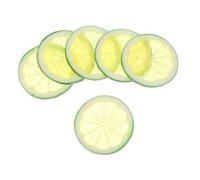 FRCOLOR 6pcs Artificial Lemon Slices PVC Realistic Fake Fruit Model for Party Decoration Home Kitchen Photo Props Reusable Citrus Shower Ornament