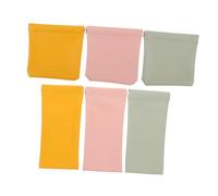 FRCOLOR 6pcs Automatic Closure Pocket Cosmetic Bag PU Makeup Organizer for Travel Self Closing for Lipstick Keys Earphones in Bright Yellow Matcha Green Cherry Blossom Pink