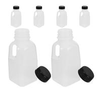 FRCOLOR 6pcs Beverage Bottle Tightly Sealing Leak-proof Pp Flat-bottomed Small Bottles 320ml for Tucking into A Bag and Lunch Use Adults