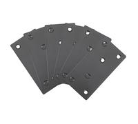 FRCOLOR 6pcs Black Stainless Steel Flat Mending Plates with Heavy Duty Corner Brackets for Furniture Reinforcement Shelf Braces