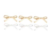 FRCOLOR 6pcs Bows for Women Bow-knot Hair Clips Styling Pins Silver Barrette Clips Barrette Women's Bobby Pins