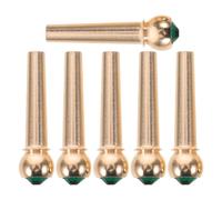 FRCOLOR 6pcs Brass Guitar Bridge Pins Acoustic String Pegs with Crystal Inlays High Wear Resistance Easy Installation 28mm Length for Guitar Performance Sessions