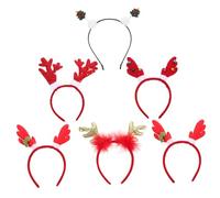 FRCOLOR 6Pcs Christmas Antler Headbands Soft Comfortable Hairbands for Party Accessories Festive Photo Props for Holiday Celebrations